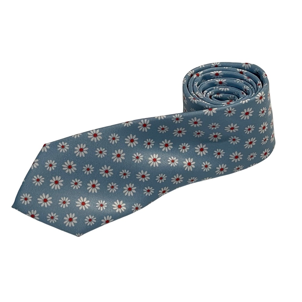 Nautica Blue Daisy Print Polyester Necktie Men's Accessory Casual Wear‎ 00789
